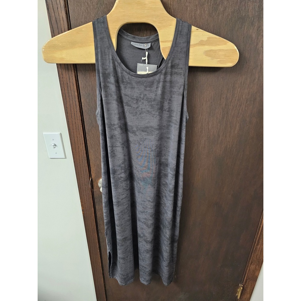Icebreaker Yanni Tank Midi Dress Monsoon Grey Merino Wool Cool-Lite 104631012 L